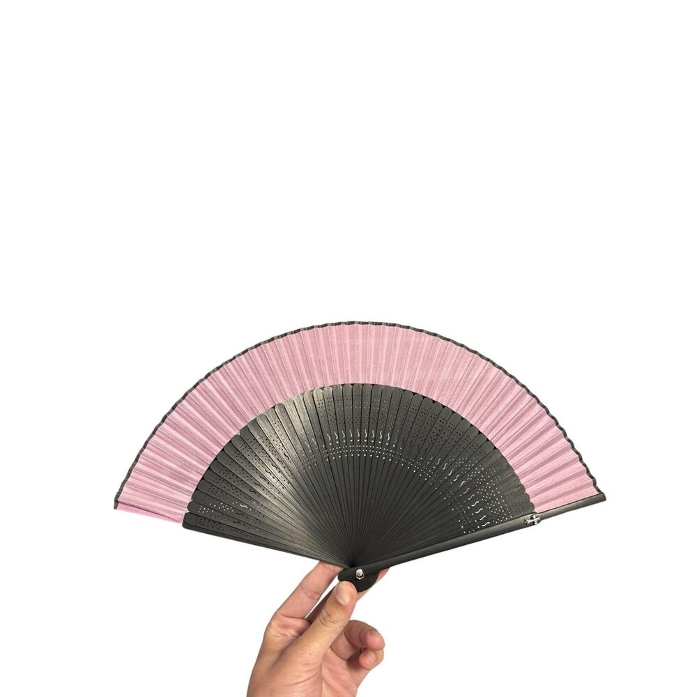Chrome Hearts Diamond Cross Folding Fan Black Pink Rare Collector